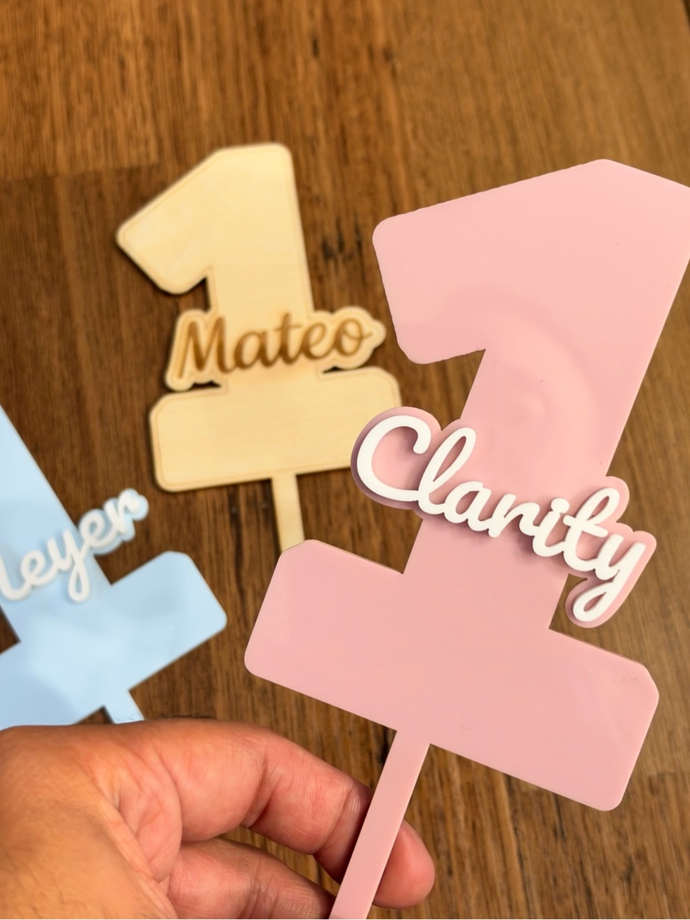 Personalized Number 1 Cake Topper – Custom Name Party Pick